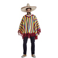Poncho mexicano clássico para homem