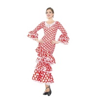Fato de flamenco vermelho e branco para mulher