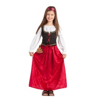 Fato de estalajadeira medieval para menina