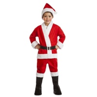 Disfarce de Pai Natal vermelho e branco para menino