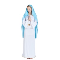 Disfarce da Virgem Maria com manto azul para mulher