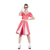 Fato Pin up 50's cor-de-rosa para mulher