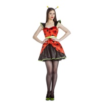 Fato de joaninha vermelho para mulher