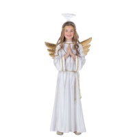 Disfarce de anjo com asas douradas infantil