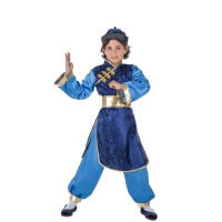 Fato de chinês oriental azul para crianças