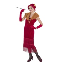 Fantasia de Charleston 20's maroon para mulher