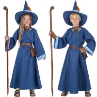 Fato de feiticeiro azul para crianças