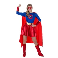 Disfarce de super-herói com capa para mulher