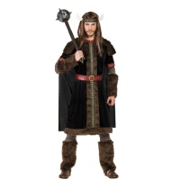 Traje Viking preto escandinavo para homens