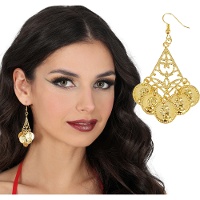 Brincos de moedas douradas - 1 par