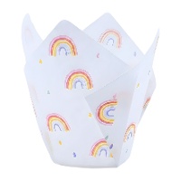 Cápsulas de tulipa de papel para muffins arco-íris - PME - 24 unid.