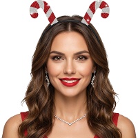 Tiara natalícia com bengalas de caramelo