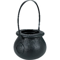 Caldeirão de bruxa preto de 11 cm