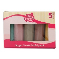 Conjunto de 5 cores de pasta de açúcar paleta terra 500 gr - FunCakes