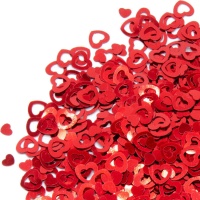 Confetti vermelho de corações ocos, 20 gramas