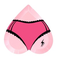 Pratos em forma de rabo sexy 27 x 23,5 cm - 6 unidades