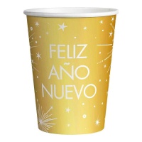 Copo dourado Happy New Year 270 ml - 6 unid.