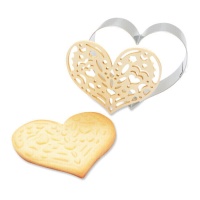 Kit de biscoitos de coração com cortador e marcador