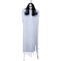 Pendente mulher fantasma de 1,20 m com luz, som e movimento