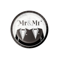 Pratos de Mr & Mr de 22 cm - 8 unidades
