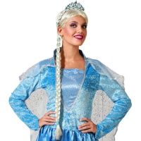 Tiara com coroa azul e trança