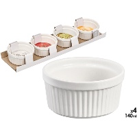 Conjunto de 4 ramequins de porcelana para molho - 140 ml