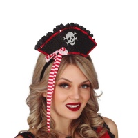 Mini chapéu de pirata com bandana