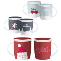 Caneca Merry Christmas de 350 ml com coador de chá - 1 unidade