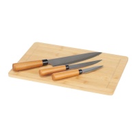 Tábua de cortar 35 x 25 cm para queijo com 3 facas