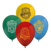 Balões de látex Harry Potter com escudo 30cm - 8 pcs.