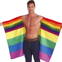 Capa com a bandeira do arco-íris 145 x 90 cm