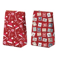 Envelope de oferta 14 x 11,5 x 6,7 cm com selos de Natal - 4 peças