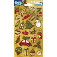 Autocolantes com brilho de Natal - 1 folha