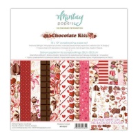 Kit de papéis para scrapbooking Chocolate Kiss - Papéis Mintay - 12 folhas
