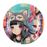 Pratos de Mangá de 22,5 cm - 10 unidades