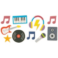 Decoração de açúcar 2D para cupcakes Disco - 9 peças