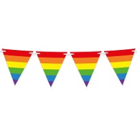 Bandeirolas multicoloridas de triângulos