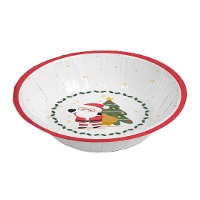 Tigelas de Papai Noel vermelhas e brancas de 17,5 cm - 6 unidades
