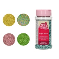 Pérolas de Açúcar Metalizadas Coloridas - FunCakes - 80 gr