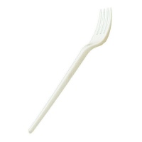 Garfos 16,7 cm de plástico branco - 25 peças.