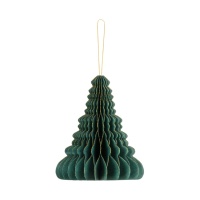 Pendente favo de mel de árvore de Natal verde garrafa de 15 cm - 1 unidade