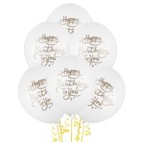 Happy Birthday Balões de látex 30 cm - PartyDeco - 50 pcs.