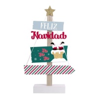 Feliz estatueta decorativa de Natal com luz 23 x 6 x 41 cm