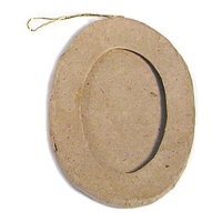 Moldura oval de papel machê pendente 9 x 7,5 cm - Innspiro