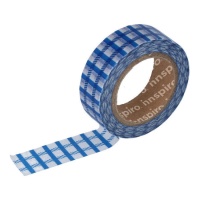 Fita washi quadriculada azul - 10 m