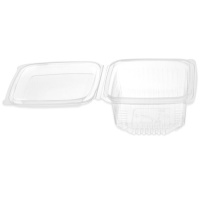 Recipiente transparente de 1,5 L com tampa articulada