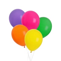 Balões de látex com flúor de 23 cm em cores sortidas - 10 peças.