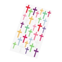 Autocolante 3D com formas de cruz coloridas - 32 peças.