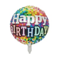 Balão Feliz Aniversário 45 cm colorido