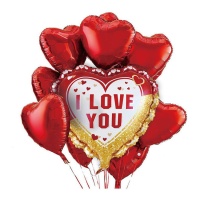 Bouquet de balões Love vermelho - 9 unidades